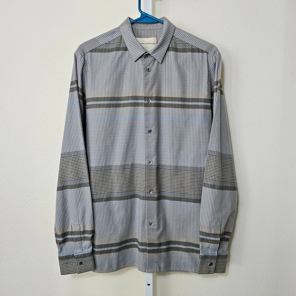 STEPHAN SCHNEIDER Men's Long Sleeve Button Flannel Plaid Cotton Shirt Sz S
